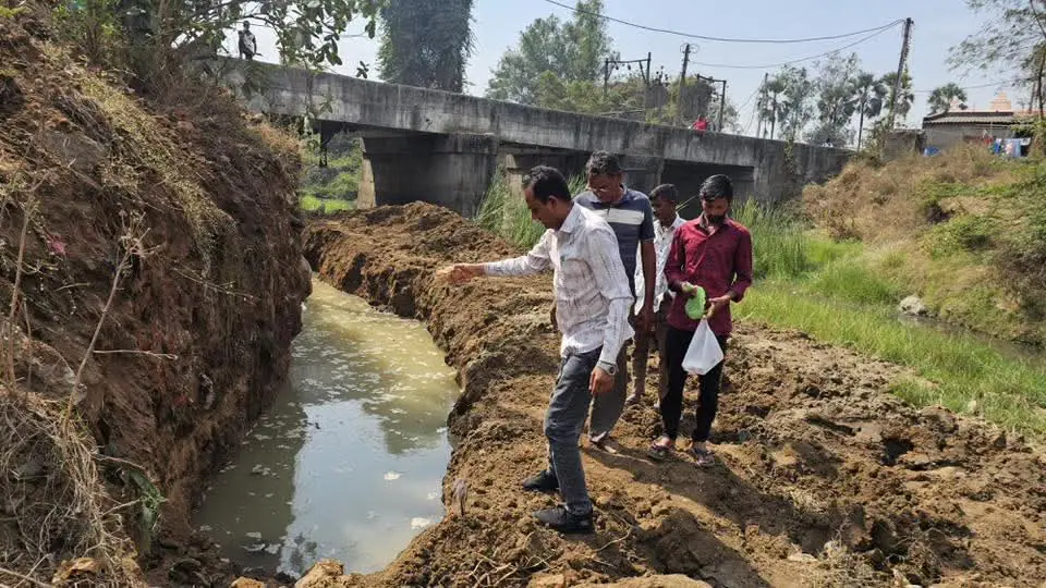 Inspection at drain/canal excavation