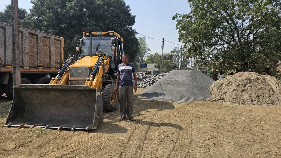 JCB loader at construction site
