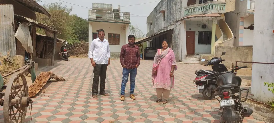 Paver-block lane with people
