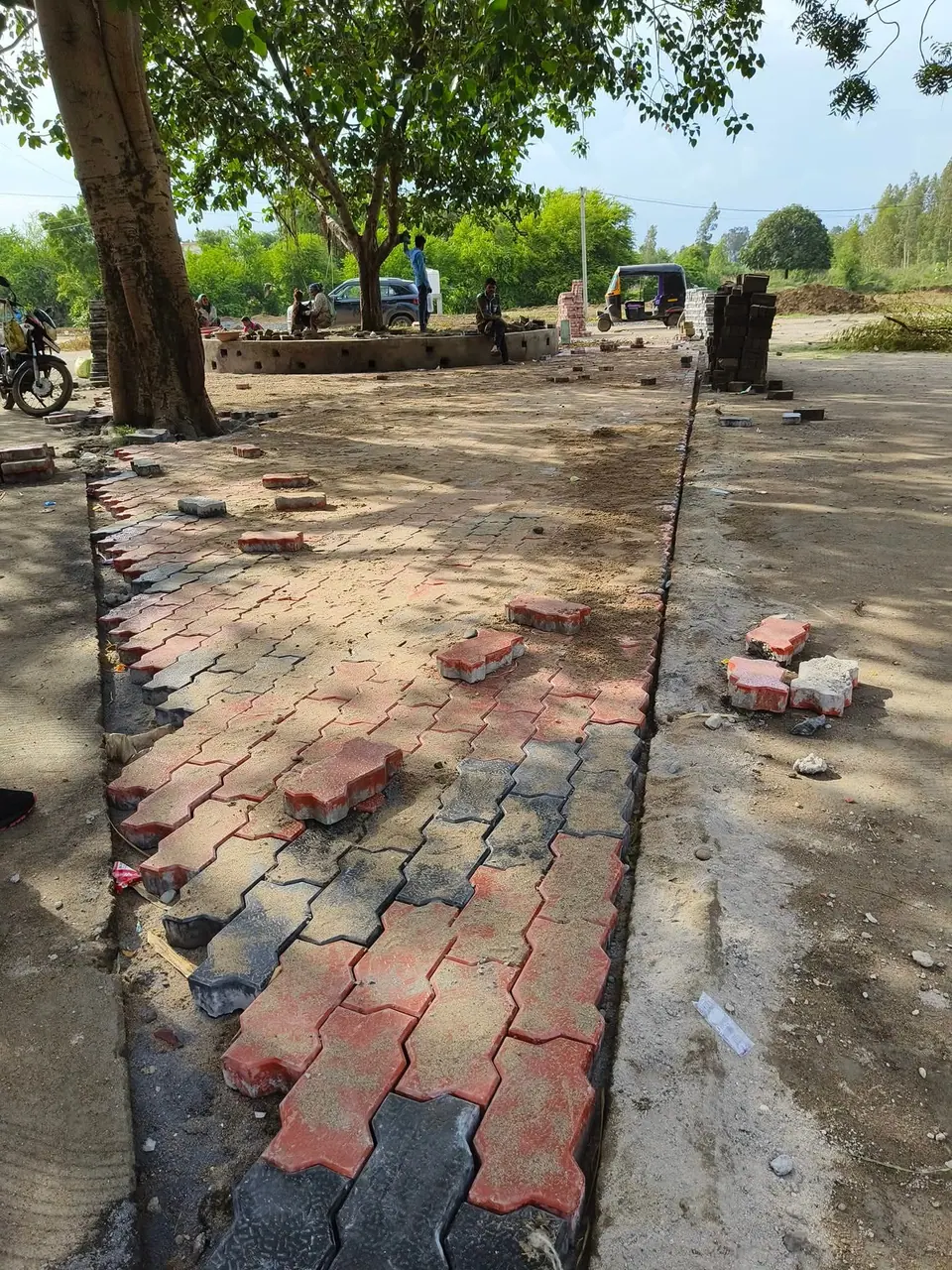 Paver block laying