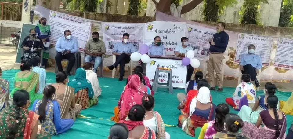 Awareness camp women seated, guests