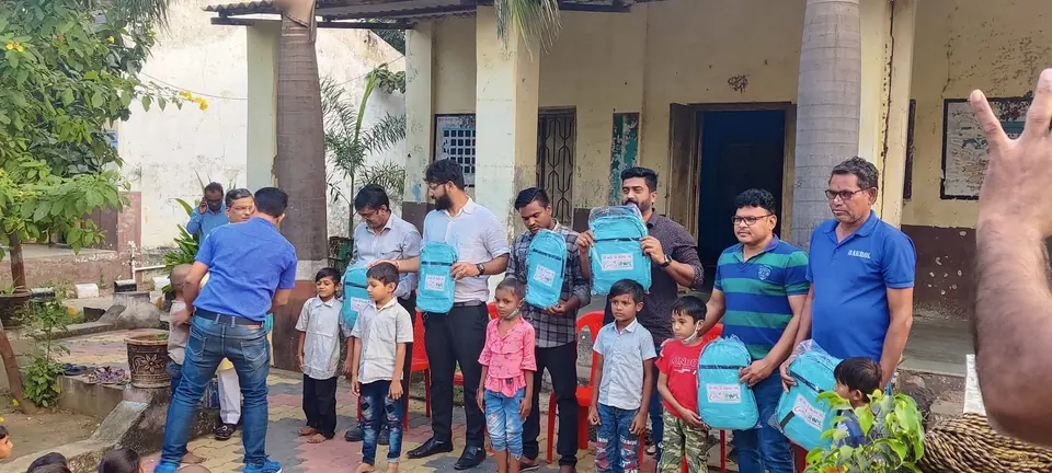 School bag distribution to children